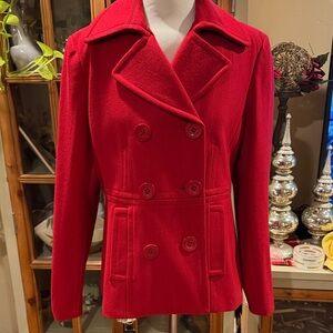 Nine West Vibrant wool blend Red Peacoat
